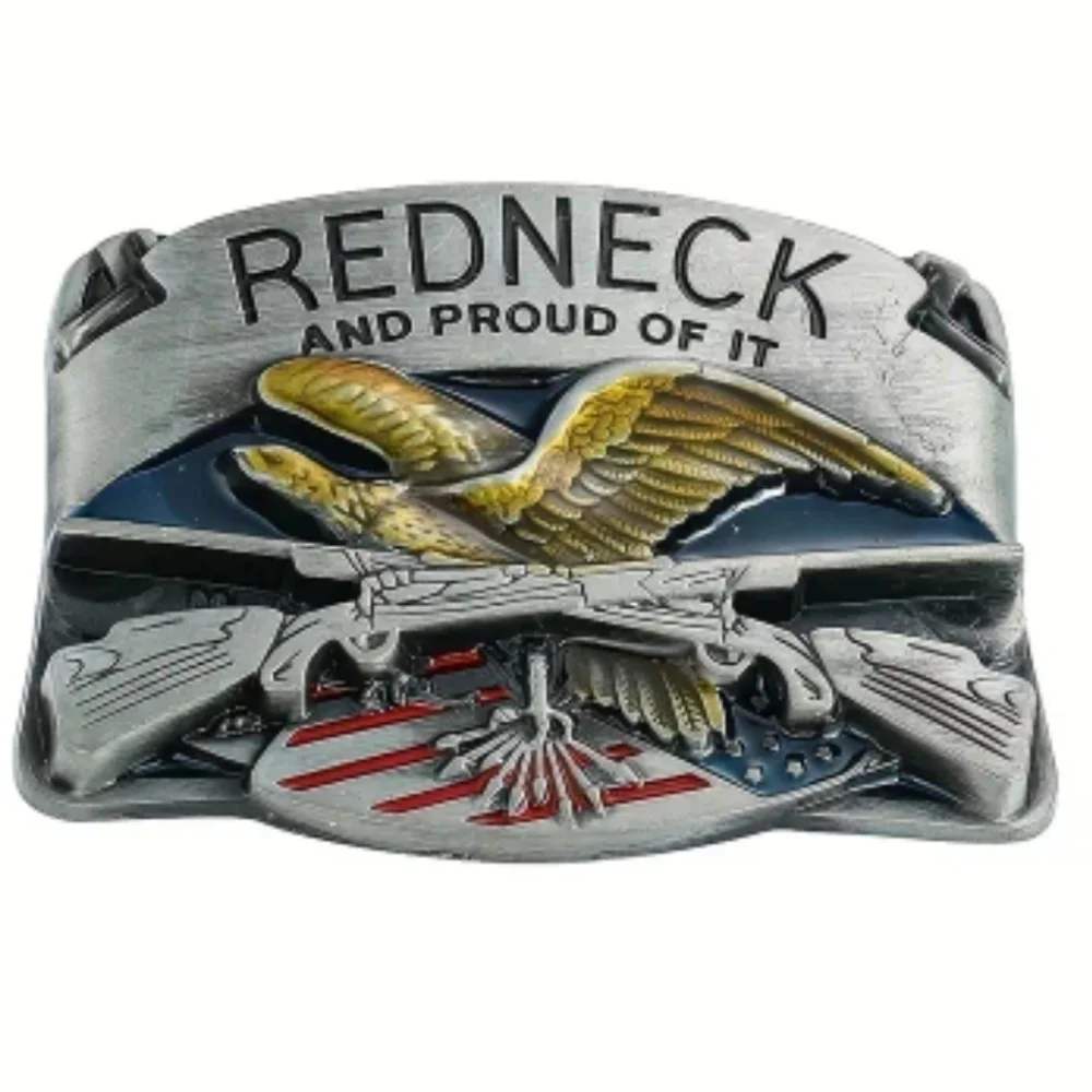New Redneck and proud of it men's belt buckles